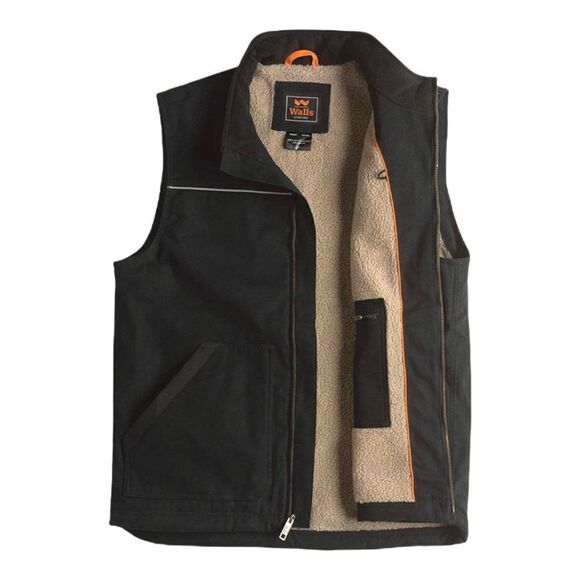 Walls men's Black Super Duck Lined Full Zip Work Vest US L - Picture 5 of 14